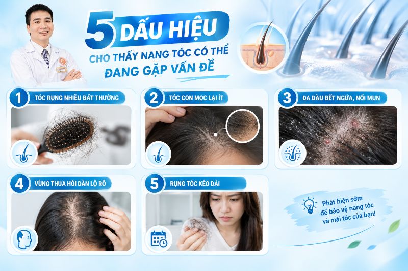 dấu hiệu cho thấy tóc đang gặp vấn đề 