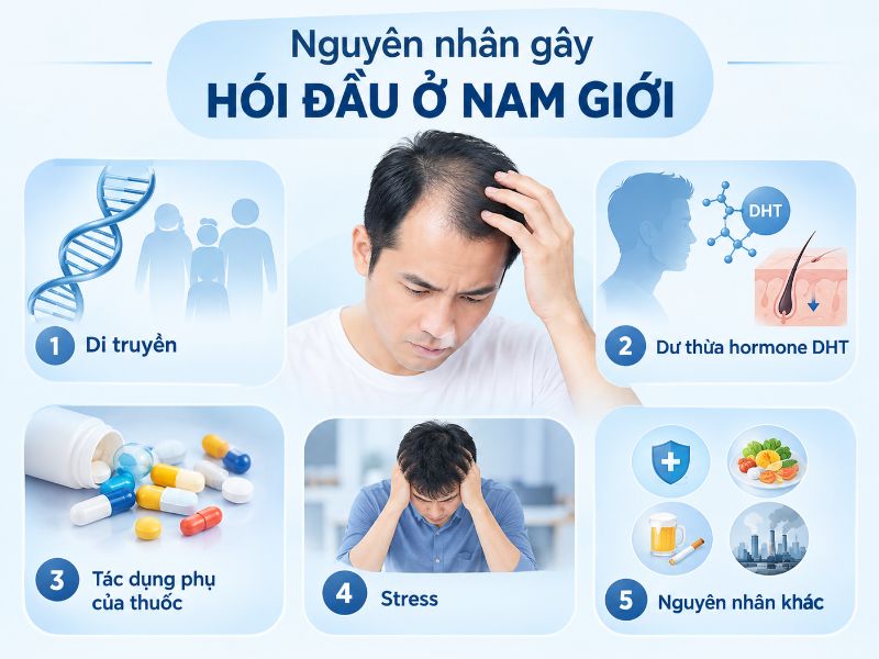 nguyên nhân gây hói đầu nam giới 